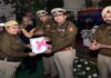 सर्वश्रेष्ठ थाने का केंद्रीय गृह मंत्री ट्रॉफी पाने पर सदर बाजार में सम्मान समारोह