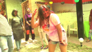 holi celebration at Akanksha Awasthi in HOME