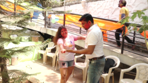 holi celebration at akanksha awasthi in home